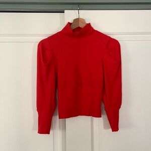 Free people red turtleneck top